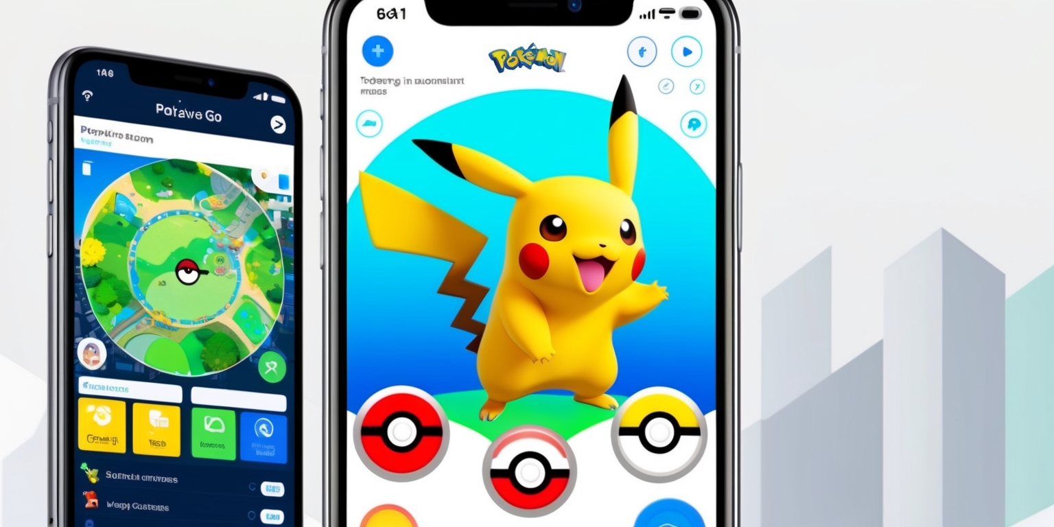 A screenshot of the Pokémon GO app on a modern smartphone, displaying a vibrant and colorful interface with a Pokémon character, such as Pikachu or Charizard, prominently featured on the screen, surrounded by UI elements like buttons, menus, and a virtual map, with a clean and minimalist background, and a variety of icons and graphics showcasing the game's features and functions, with a bright and bold color scheme, including shades of blue, red, yellow, and green, and a subtle gradient effect to give the image a sense of depth and dimensionality.